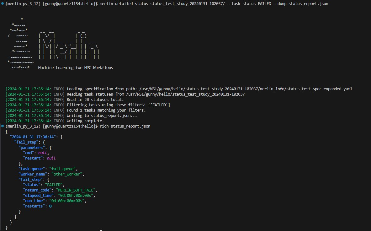 Example of dumping to a json file and outputting its contents